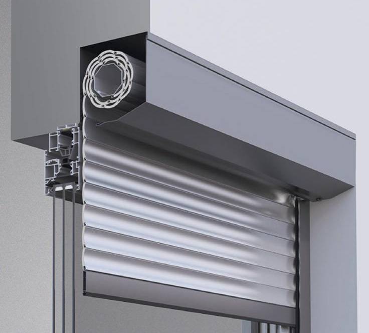 Secțiune tehnică a unui rulou exterior din aluminiu